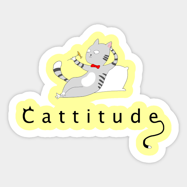 Cattitude Sticker by DarkoRikalo86